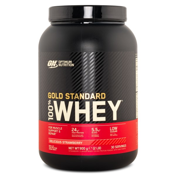 100% Whey Gold Standard, Jordgubb, 900 g