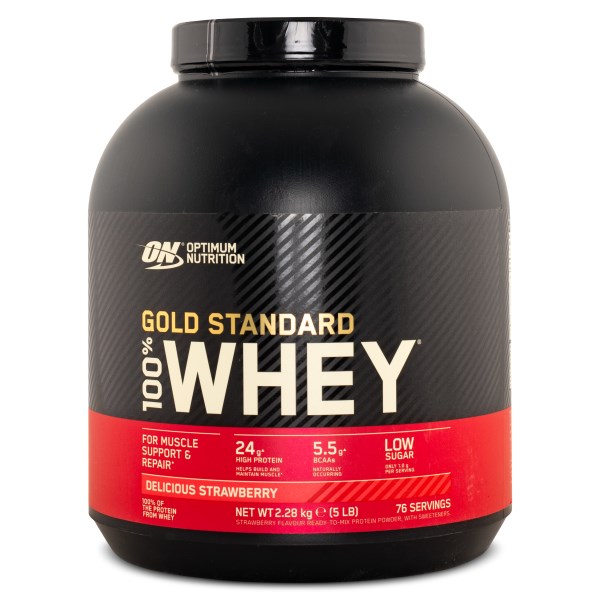 100% Whey Gold Standard, Jordgubb, 2273 g